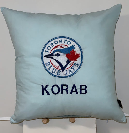 Custom Baseball Logo Name Pillow