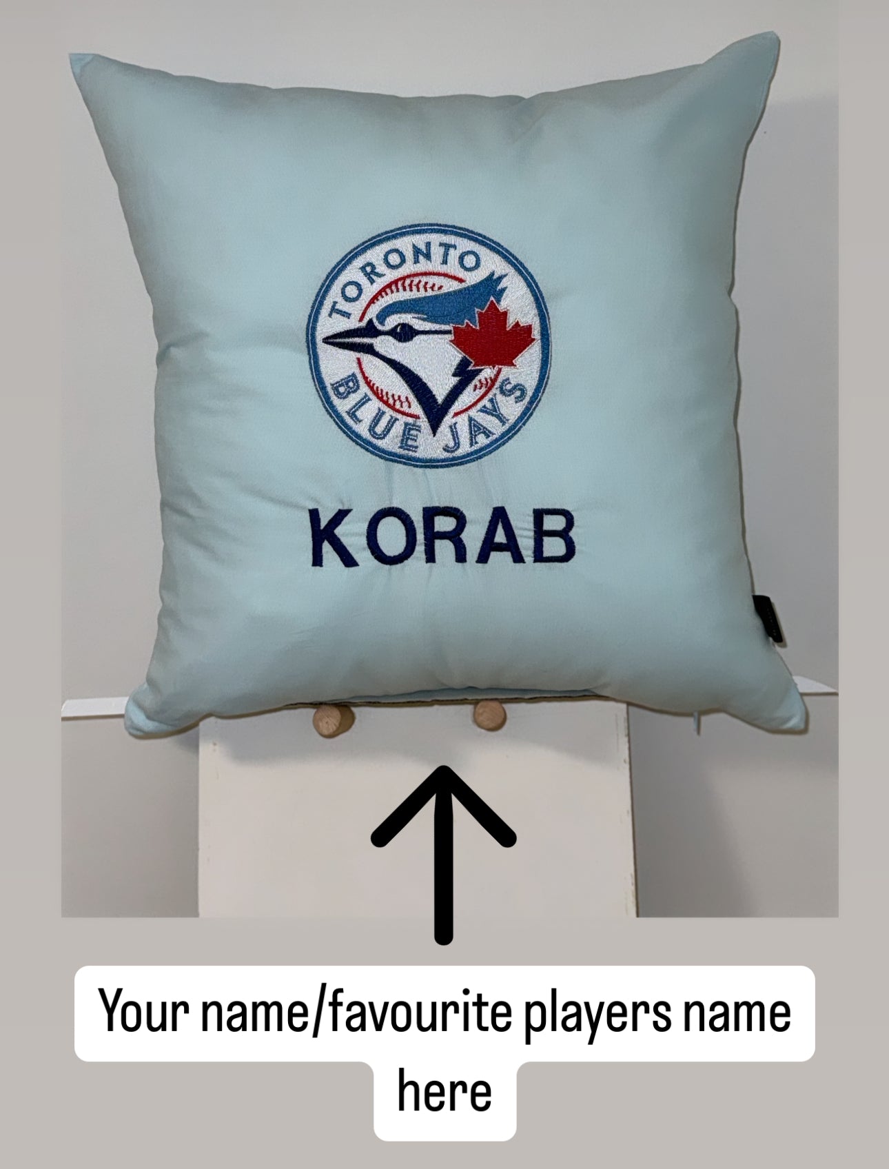 Custom Baseball Logo Name Pillow