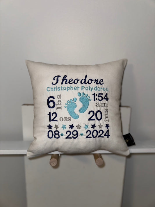 Baby Birth Stat Keepsake Pillow