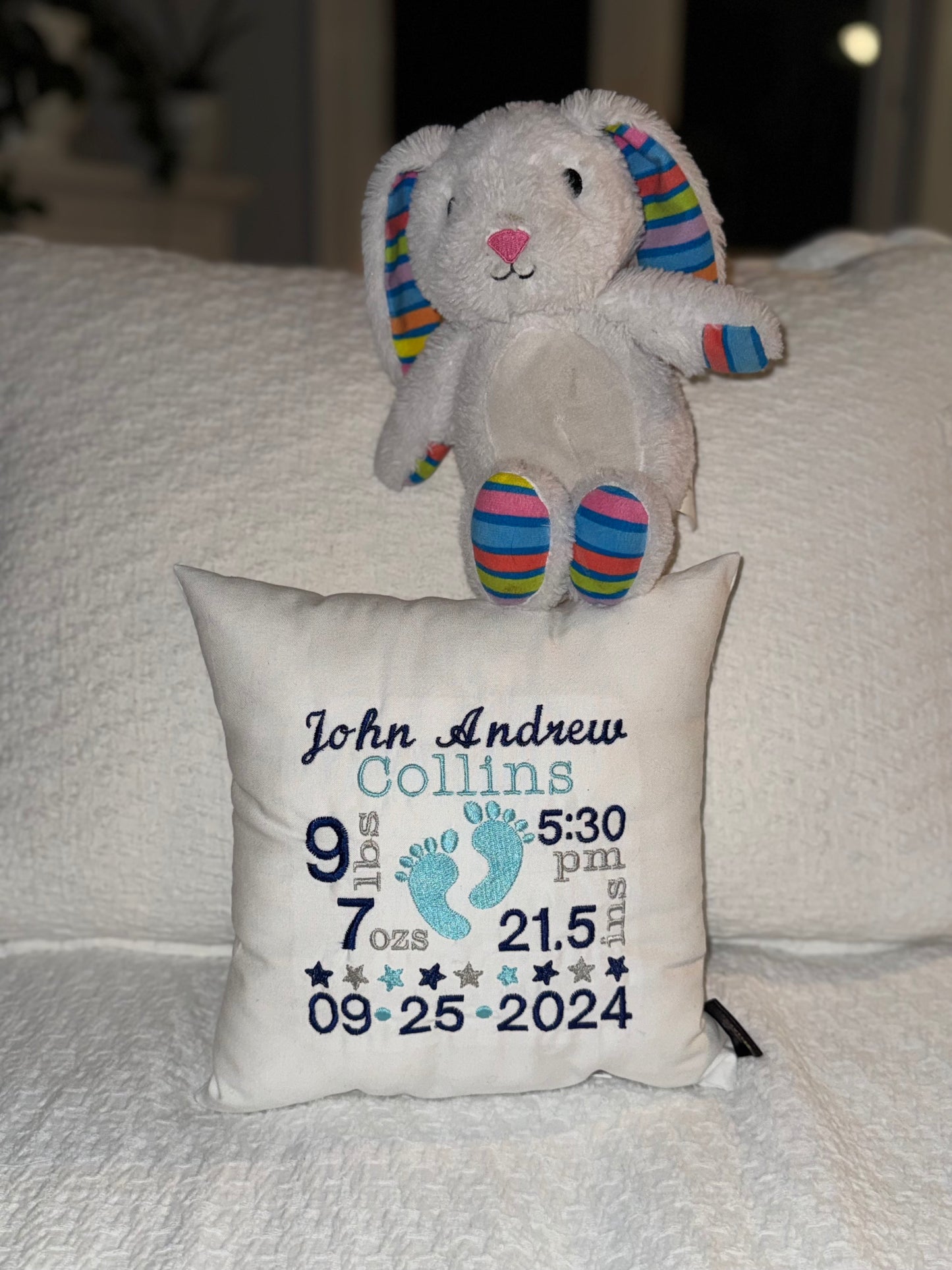Baby Birth Stat Keepsake Pillow
