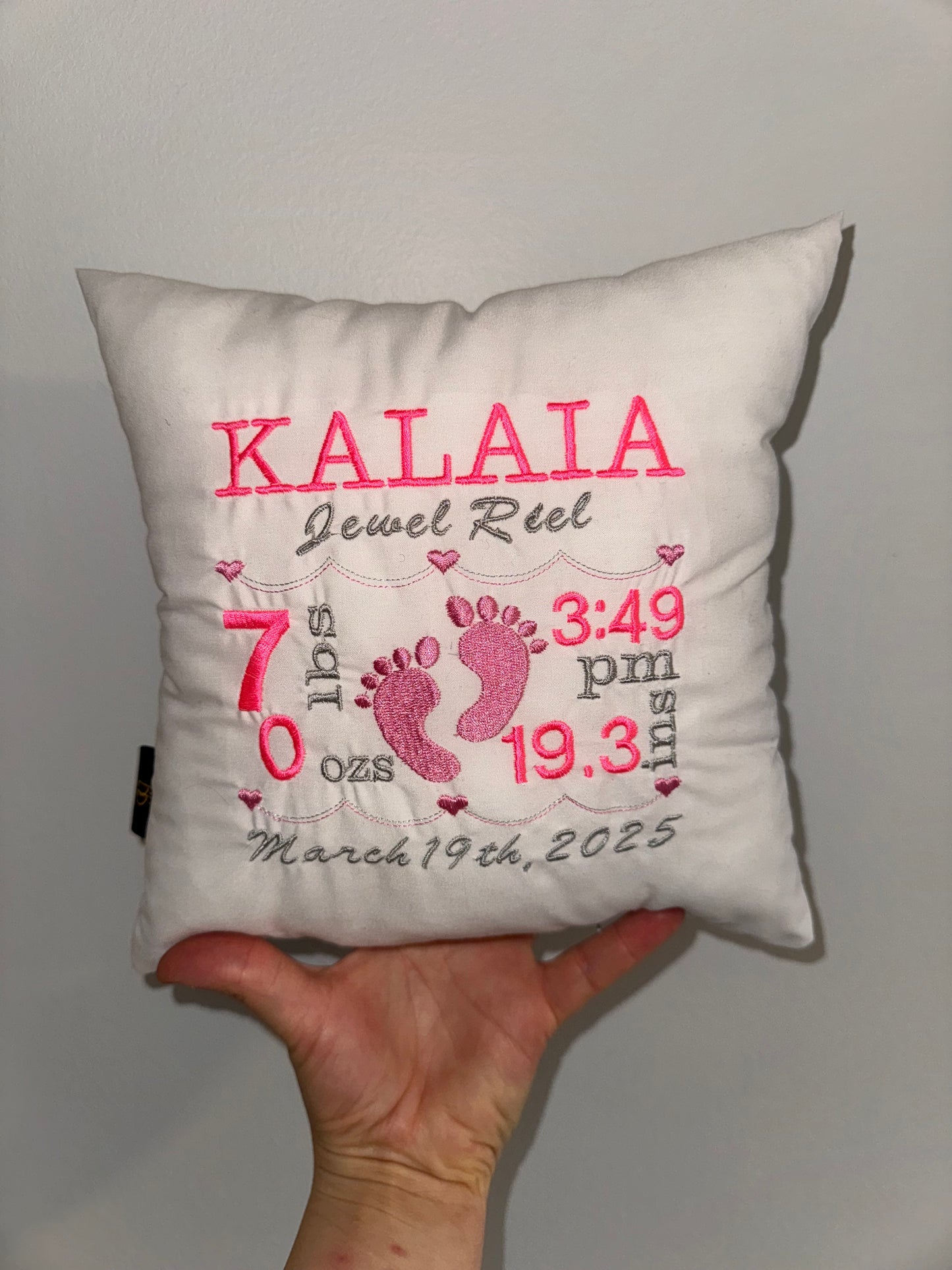 Baby Birth Stat Keepsake Pillow