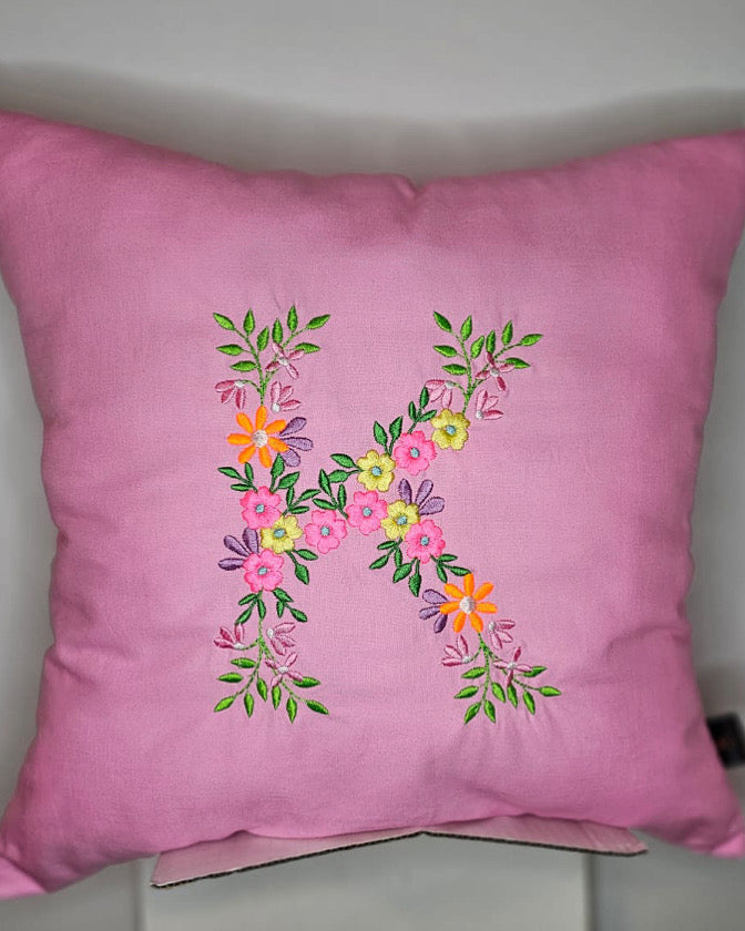Flower Initial & Name Pillows