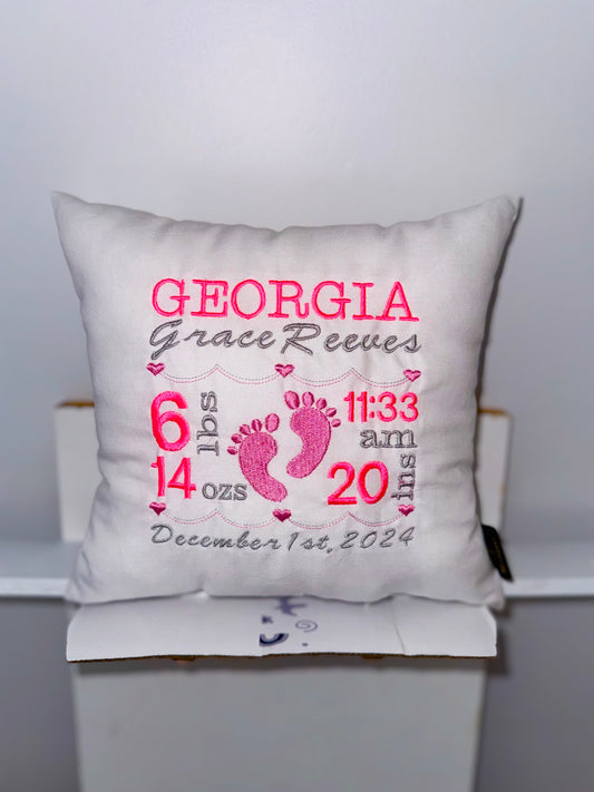 Baby Birth Stat Keepsake Pillow