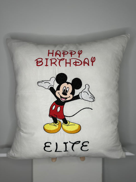 Happy Birthday Mickey & Friends Custom Pillow