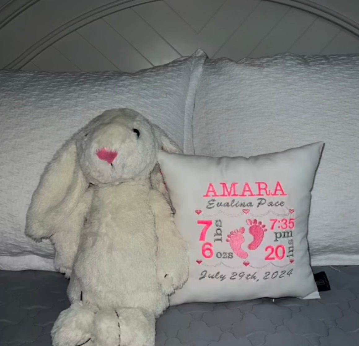 Baby Birth Stat Keepsake Pillow